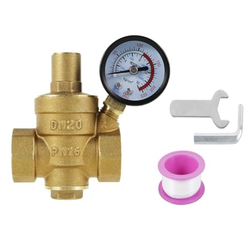 MVOSJFIE 3/4 DN20 Messing Wasserdruckregelventil Wasserdruckminderer Regler Einstellbares Überdruckventil Manometer MVOSJFIE 3/4 DN20 Messing Wasserdruckregelventil Wasserdruckminderer Regler Einstellbares Überdruckventil Manometer von MVOSJFIE