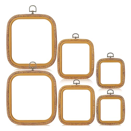 MVOSJFIE 6-Teiliges Quadratisches Stickrahmen-Set, 3 Größen, Holzimitat, Dekorative Kreuzstichrahmen, Stickrahmen, Langlebig, Einfache Installation MVOSJFIE 6-Teiliges Quadratisches Stickrahmen-Set, 3 Größen, Holzimitat, Dekorative Kreuzstichrahmen, Stickrahmen, Langlebig, Einfache Installation von MVOSJFIE