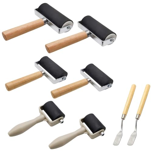 MVOSJFIE 8er-Pack-Gummil-Rollen-Set - Brayer-Rollen mit 3 Größen für Kreative Brayer-Rollen für Den Druck Brayer-Werkzeug-Set MVOSJFIE 8er-Pack-Gummil-Rollen-Set - Brayer-Rollen mit 3 Größen für Kreative Brayer-Rollen für Den Druck Brayer-Werkzeug-Set von MVOSJFIE