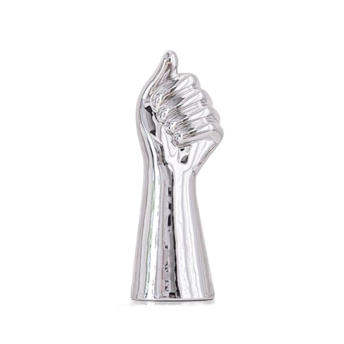 MVOSJFIE 9-Blumenvase Aus Keramik, Handgehaltene Pflanzen, Blumenbehälter, Tischvase mit Weißem Arm für das Heimbüro, Silber MVOSJFIE 9-Blumenvase Aus Keramik, Handgehaltene Pflanzen, Blumenbehälter, Tischvase mit Weißem Arm für das Heimbüro, Silber von MVOSJFIE