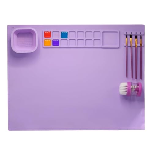 MVOSJFIE Mit Becher-Silikon-Malmatte, Passend für Kinder, mit 1 Reinigungs- und 10 Malpinseln, 1 Set MVOSJFIE Mit Becher-Silikon-Malmatte, Passend für Kinder, mit 1 Reinigungs- und 10 Malpinseln, 1 Set von MVOSJFIE