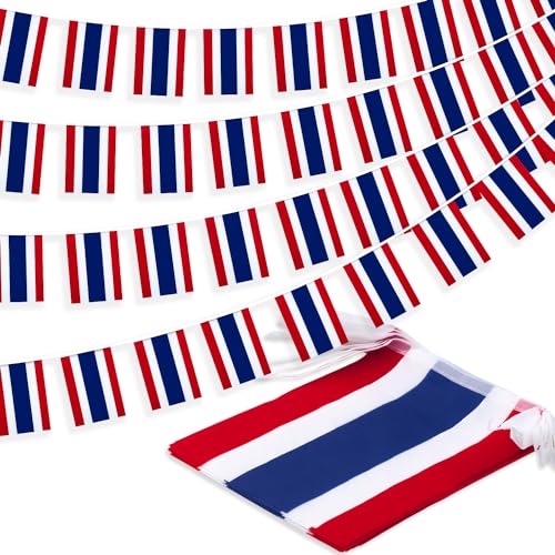 Thailand String Flag Pennant Banner, Small Mini Thai Flags Bunting Banner, National Country Decoration for School, Party, Sports Events, Patriotic Festival, 33 Feet 30 Flags von MVPRING