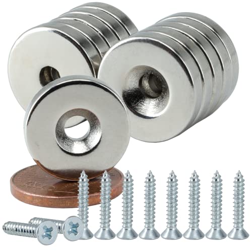 [5 Stück] Neodym Magnet mit Bohrung und Senkung 15x3mm - 3,5KG Stark Scheibe -Magnetscheibe mit Loch - Ring Magnete Mit Senkkopfschrauben - M3 Senkloch zum anschrauben von MVT Magnete