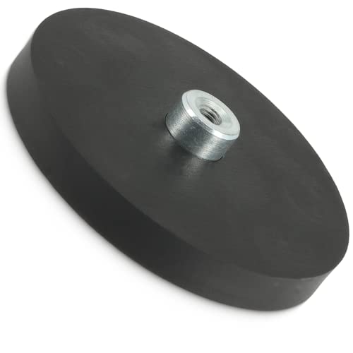 MVT [6 Stück] Neodym Magnete Gummiert 66mm 22KG Stark Gummi Magnet Scheibe mit M5 Innengewinde Bohrung Für Schrauben Haken Öse von MVT