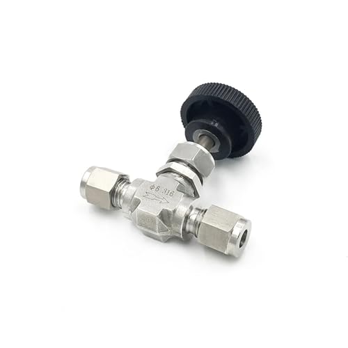 Compression Needle Valve Crane Forged 3000 PSI Fit 3/6/8/12mm 1/8" 1/4" 3/8" 1/2" OD Tube 304 316 Stainless Flow Control(SS316,6.35mm) von MVXJJMKUF