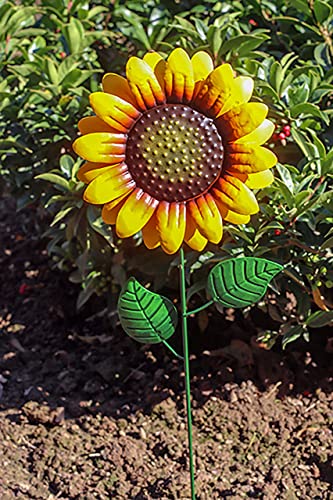 MW Handel Gartenstecker Blume aus Metall, 19,5cm x 3,5cm x 62cm (Sonnenblume) von MW Handel