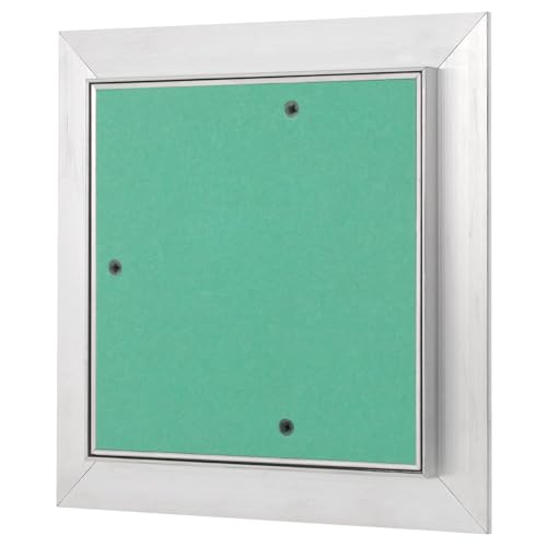 Revisionsklappe Trockenbau 180 x 180 mm – Revisionstür - Wartungsklappe mit 12,5 mm imprägnierter GK-Einlage und Druckverschluss – aus korrosionsbeständigem Aluminium – befliesbar – MW multi werkzeug von MW multi werkzeug
