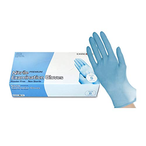 Nitril-Handschuhe 100 Stück in Spender-Box - puderfrei, nicht steril, beidseitig tragbar - Blau (S) von MW