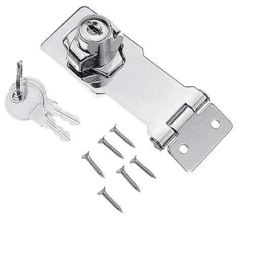 2 Stück Hochleistungs-Verriegelungshaspe mit Schlüsseln for Schrank, Schuppen, Garage, Briefkasten, Sicherheitsschloss for Möbel, Vorhängeschloss, Hardware Für Schrank Möbel(4-Inch) von MWAHJU
