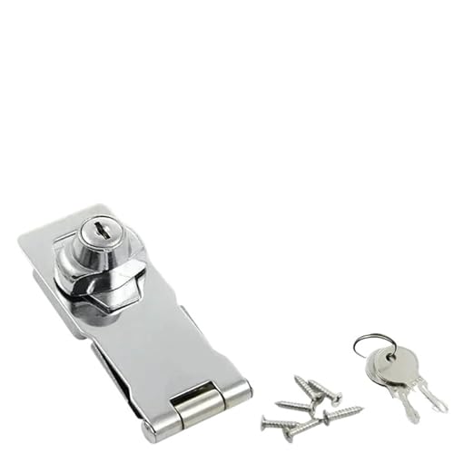 2 Stück Klammer mit Schlüsseln Vorhängeschloss Schrank Schuppen Garage Schloss Büroschrank Sicherheitsschloss Hardware Verriegelung Haspe Hochleistungs-Verriegelung Für Schrank Möbel(2.5inch) von MWAHJU