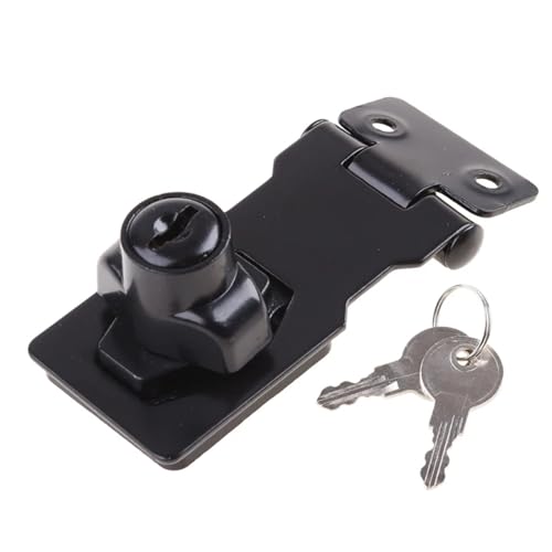 2 Stück Schlüssel-Überfalle-Schlösser mit Drehknopf, Schlüsseln und Schrauben, dickes Türschloss for kleine Schranktüren Für Schrank Möbel(2.5inch black) von MWAHJU