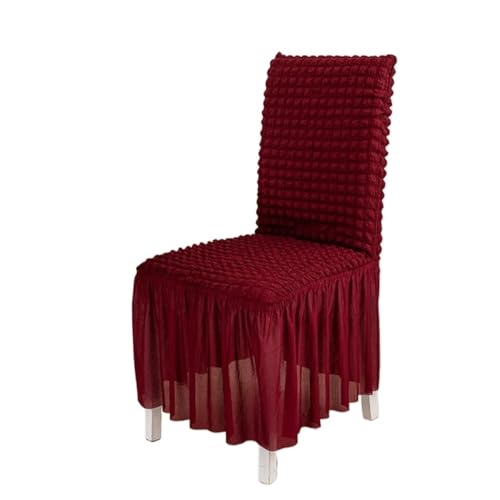 4 Stück Hochzeit Stuhlhussen Banketthussen for Stühle Spandex Elastizität Stretch Stuhlbezug mit hoher Rückenlehne Für Esszimmer Büro(Wine red) von MWAHJU