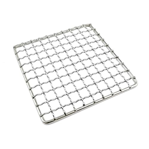 Camping Grillrost Mesh Pads Quadratisch Rund Grillen Netz Feuer Kochen Outdoor Picknick BBQ Topf Brennholz Rack Für Outdoor Grill(Square -S) von MWAHJU