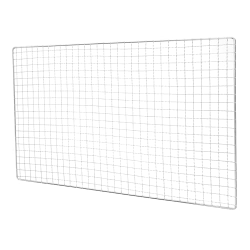 Edelstahl BBQ Mesh Tragbare Grill Net Pad Matte Metall Zuverlässiges Werkzeug Langlebig 304 Praktisch Für Outdoor Grill(40X20CM) von MWAHJU
