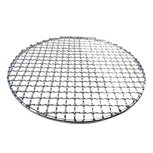 Edelstahl Runde BBQ Grill Braten Mesh Net Antihaft-Grill Backform Grid Kochen Backen Rack Barbecue Für Outdoor Grill(20cm) von MWAHJU