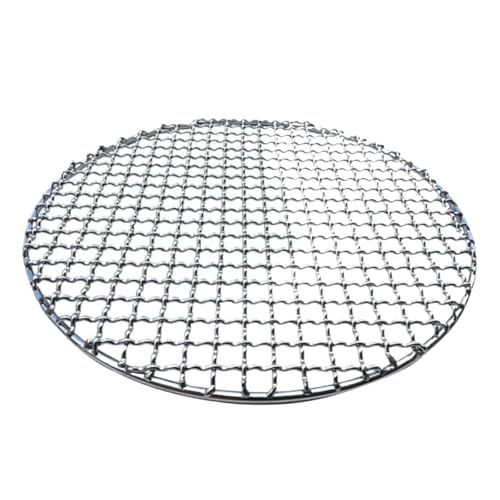 Edelstahl Runde BBQ Grill Braten Mesh Net Antihaft-Grill Backform Grid Kochen Backen Rack Barbecue Für Outdoor Grill(24cm) von MWAHJU