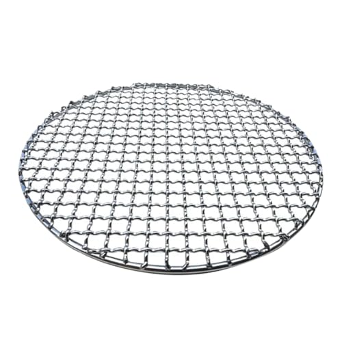 Edelstahl Runde BBQ Grill Braten Mesh Net Antihaft-Grill Backform Grid Kochen Backen Rack Barbecue Für Outdoor Grill(26cm) von MWAHJU