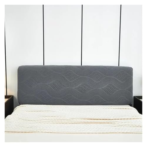 MWAHJU 1 PC-Kopfteilbezug, Wellenmuster, Kopfteilbezug, gestrickt, elastisch, Jacquard, Nachttischbezug for Bett im Schlafzimmer Für Schlafzimmerdekoration(Dark Grey,150cm) von MWAHJU