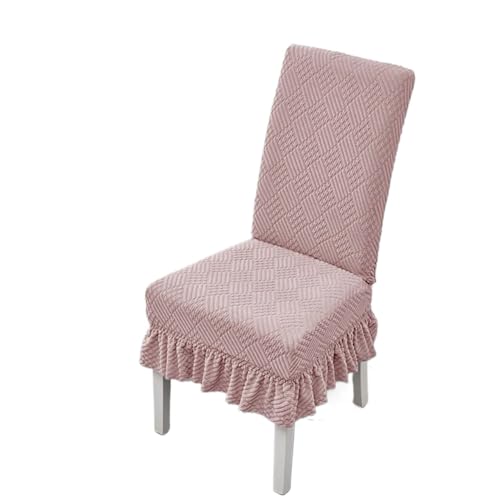 MWAHJU 2 PCS Elastische Universal Esszimmerstuhl Abdeckung Weichen Anti-Falten Gestrickte Jacquard Esstisch Und Stuhl Für Esszimmer Büro(Pink) von MWAHJU