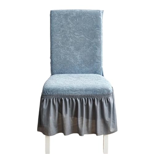 MWAHJU 2 Stück Rock Stuhlbezug Leichte einfarbige Jacquard Hochelastische Stuhlabdeckung Faltensitzbezug Für Esszimmer Büro(Color 10) von MWAHJU