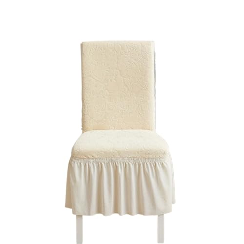 MWAHJU 2 Stück Rock Stuhlbezug Leichte einfarbige Jacquard Hochelastische Stuhlabdeckung Faltensitzbezug Für Esszimmer Büro(Color 13) von MWAHJU