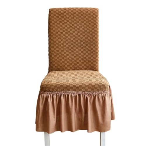 MWAHJU 2 Stück Rock Stuhlbezug Leichte einfarbige Jacquard Hochelastische Stuhlabdeckung Faltensitzbezug Für Esszimmer Büro(Color 7) von MWAHJU