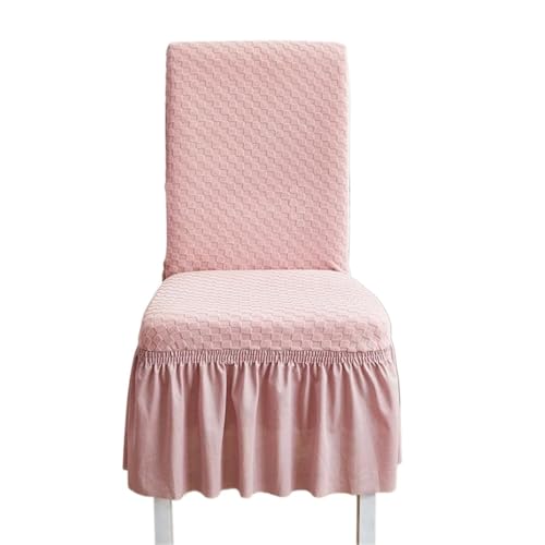 MWAHJU 2 Stück Stuhlbezug mit Rock, einfarbig, Jacquard, hochelastisch, Falten-Sitzbezug Für Esszimmer Büro(Color 1) von MWAHJU