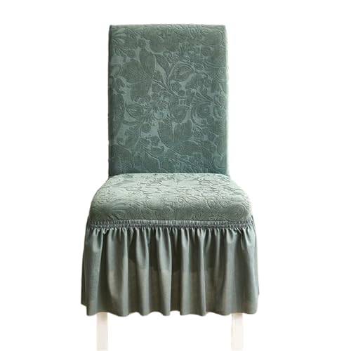 MWAHJU 2 Stück Stuhlbezug mit Rock, einfarbig, Jacquard, hochelastisch, Falten-Sitzbezug Für Esszimmer Büro(Color 11) von MWAHJU