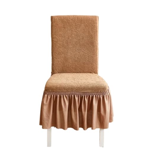 MWAHJU 2 Stück Stuhlbezug mit Rock, einfarbig, Jacquard, hochelastisch, Falten-Sitzbezug Für Esszimmer Büro(Color 12) von MWAHJU