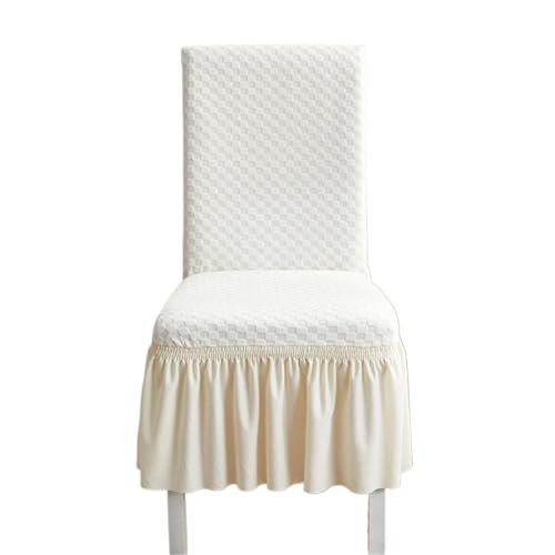 MWAHJU 2 Stück Stuhlbezug mit Rock, einfarbig, Jacquard, hochelastisch, Falten-Sitzbezug Für Esszimmer Büro(Color 5) von MWAHJU