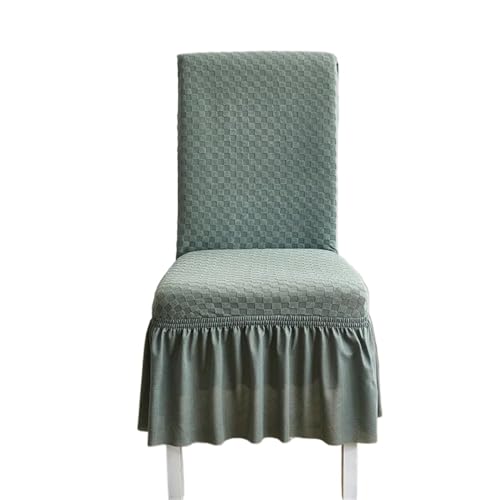 MWAHJU 2 Stück Stuhlbezug mit Rock, einfarbig, Jacquard, hochelastisch, Falten-Sitzbezug Für Esszimmer Büro(Color 6) von MWAHJU