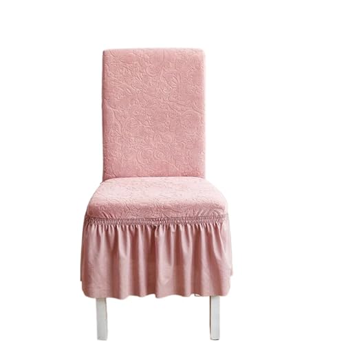 MWAHJU 2 Stück Stuhlbezug mit Rock, einfarbig, Jacquard, hochelastisch, Falten-Sitzbezug Für Esszimmer Büro(Color 8) von MWAHJU