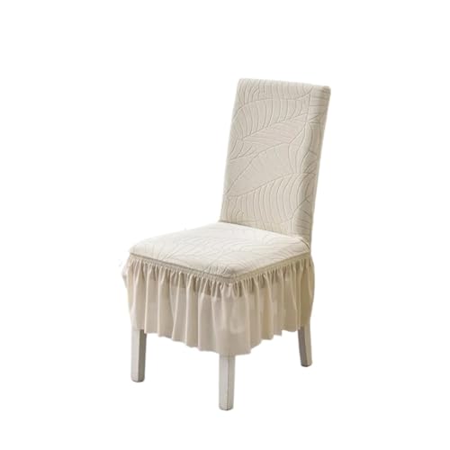MWAHJU 4/6 Stück wasserdichte Stuhlabdeckung mit Rock elastische einfarbige Stuhlabdeckungen for Zuhause Wohnzimmer Hotel Für Esszimmer Büro(Beige,4Pcs) von MWAHJU