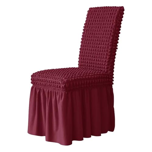 MWAHJU 4/6 stücke Stretch Hochzeit Stuhl Abdeckung Elastische Hussen Mit Rock Sitzbezüge for Wohnzimmer Für Esszimmer Büro(Color 5,6pcs) von MWAHJU