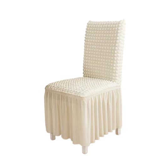 MWAHJU 4 Pcs Stuhl Abdeckung Sitz Esstisch Rückenlehne einteiliges Hocker Wohnzimmer Heimgebrauch Für Esszimmer Büro(White) von MWAHJU