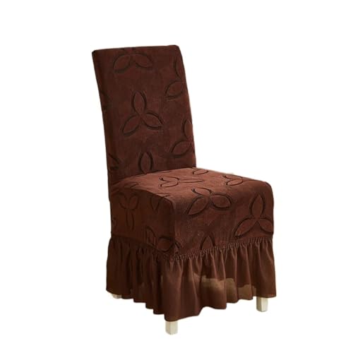 MWAHJU 4 Stück Floral Jacquard Rock Stuhl Stretch Cover Abnehmbare Stuhlhussen Dekorative Bezüge for Esszimmer Wohnzimmer Für Esszimmer Büro(Coffee) von MWAHJU