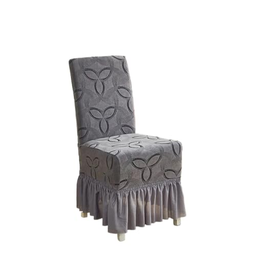 MWAHJU 4 Stück Floral Jacquard Rock Stuhl Stretch Cover Abnehmbare Stuhlhussen Dekorative Bezüge for Esszimmer Wohnzimmer Für Esszimmer Büro(Gray) von MWAHJU