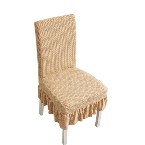 MWAHJU 4 Stück Rock Esszimmerstuhlbezug Jacquard Elastischer weicher Sitzbezug Schonbezug Geeignet for Wohnzimmer Wohnkultur Für Esszimmer Büro(Camel) von MWAHJU