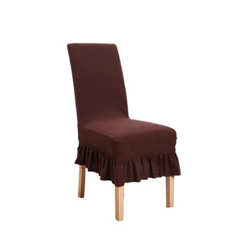 MWAHJU 4 Stück Rock Esszimmerstuhlbezug Jacquard Elastischer weicher Sitzbezug Schonbezug Geeignet for Wohnzimmer Wohnkultur Für Esszimmer Büro(Coffee) von MWAHJU