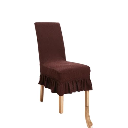 MWAHJU 4 Stück Rock Esszimmerstuhlbezug Jacquard Elastischer weicher Sitzbezug Schonbezug Geeignet for Wohnzimmer Wohnkultur Für Esszimmer Büro(Coffee) von MWAHJU