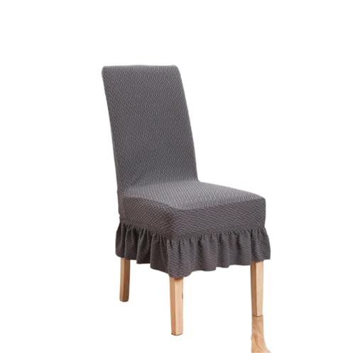 MWAHJU 4 Stück Rock Esszimmerstuhlbezug Jacquard Elastischer weicher Sitzbezug Schonbezug Geeignet for Wohnzimmer Wohnkultur Für Esszimmer Büro(Dark Gray) von MWAHJU