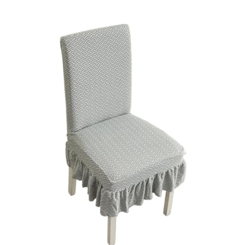 MWAHJU 4 Stück Rock Esszimmerstuhlbezug Jacquard Elastischer weicher Sitzbezug Schonbezug Geeignet for Wohnzimmer Wohnkultur Für Esszimmer Büro(Light Gray) von MWAHJU