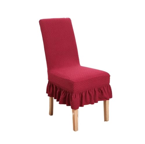 MWAHJU 4 Stück Rock Esszimmerstuhlbezug Jacquard Elastischer weicher Sitzbezug Schonbezug Geeignet for Wohnzimmer Wohnkultur Für Esszimmer Büro(Wine Red) von MWAHJU
