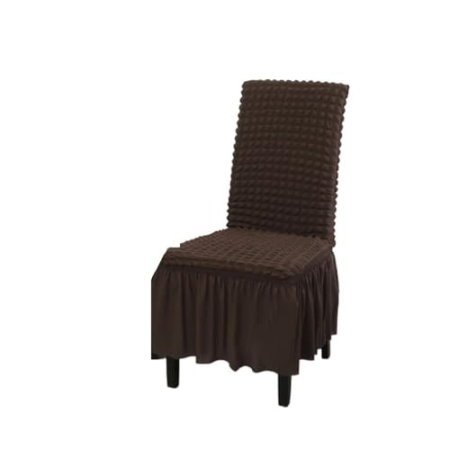 MWAHJU 4 Stück Stuhlhussen for Esszimmer, Bankett, Stretch, Stuhlrock, elastische Hochzeitsstuhldekoration Für Esszimmer Büro(Dark Coffee) von MWAHJU