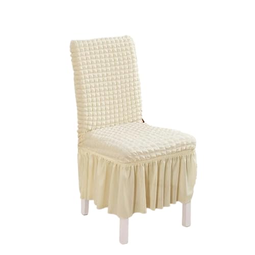 MWAHJU 4 Stück Stuhlhussen mit Rock Stretch Universal Schonbezug Abnehmbarer Möbelschutz for Esszimmer Bankett Für Esszimmer Büro(Khaki) von MWAHJU