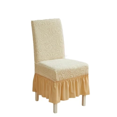 MWAHJU 4 Stück elastische Stuhlhussen, rutschfeste und verschleißfeste Für Esszimmer Büro(Beige) von MWAHJU