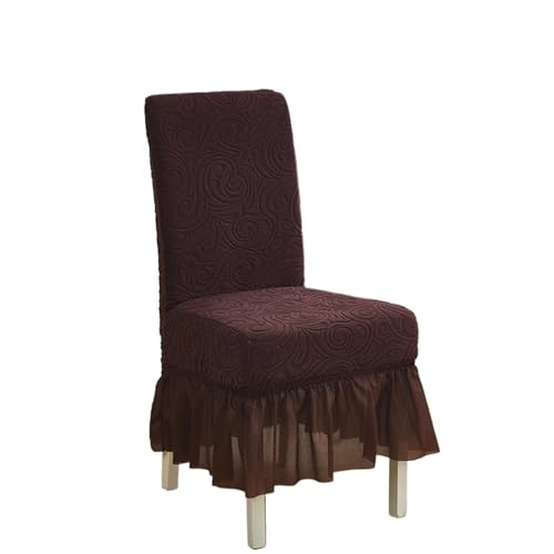 MWAHJU 4 Stück elastische Stuhlhussen, rutschfeste und verschleißfeste Für Esszimmer Büro(Coffee) von MWAHJU
