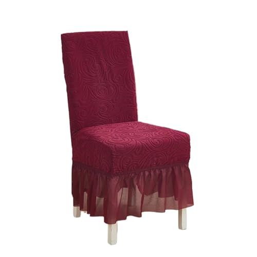 MWAHJU 4 Stück elastische Stuhlhussen, rutschfeste und verschleißfeste Für Esszimmer Büro(Wine red) von MWAHJU