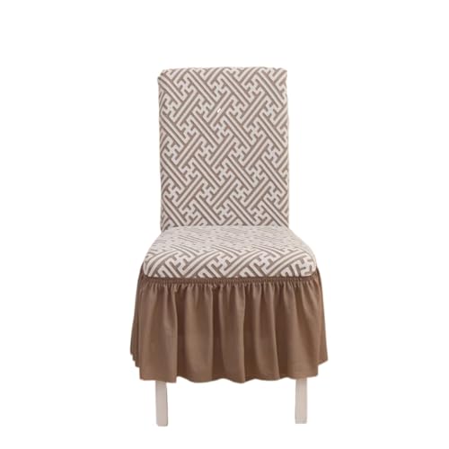 MWAHJU 4 Stück verdickter elastischer Stuhlbezug mit Rock, universeller, allumfassender, einteiliger Esszimmerstuhlbezug Für Esszimmer Büro(Color 1) von MWAHJU