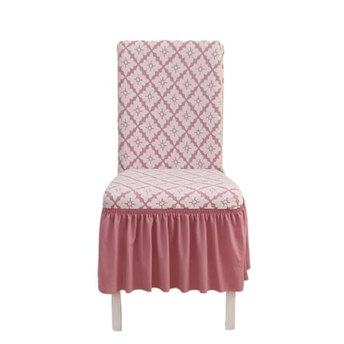 MWAHJU 4 Stück verdickter elastischer Stuhlbezug mit Rock, universeller, allumfassender, einteiliger Esszimmerstuhlbezug Für Esszimmer Büro(Color 9) von MWAHJU